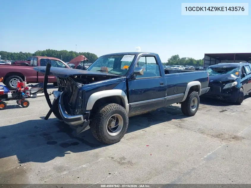 1989 Chevrolet Gmt-400 K1500 VIN: 1GCDK14Z9KE143576 Lot: 45597942