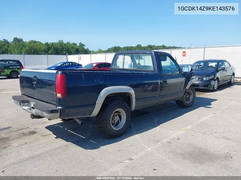 1989 Chevrolet Gmt-400 K1500 VIN: 1GCDK14Z9KE143576 Lot: 45597942