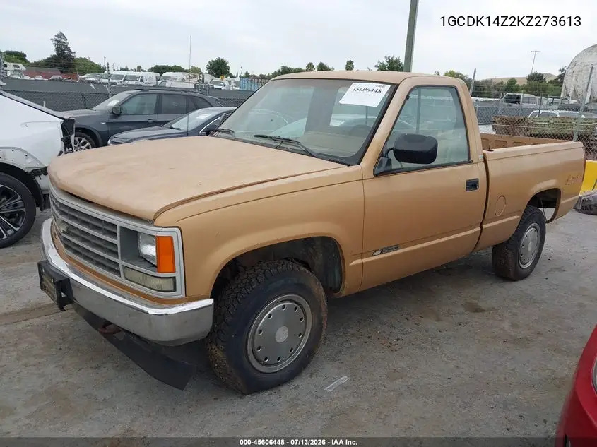 1989 Chevrolet Gmt-400 K1500 VIN: 1GCDK14Z2KZ273613 Lot: 45606448