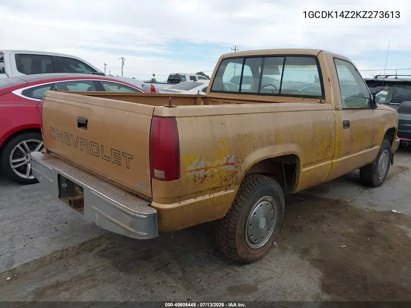 1989 Chevrolet Gmt-400 K1500 VIN: 1GCDK14Z2KZ273613 Lot: 45606448