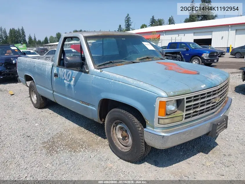 1989 Chevrolet Gmt-400 C1500 VIN: 2GCEC14H4K1192954 Lot: 45620600