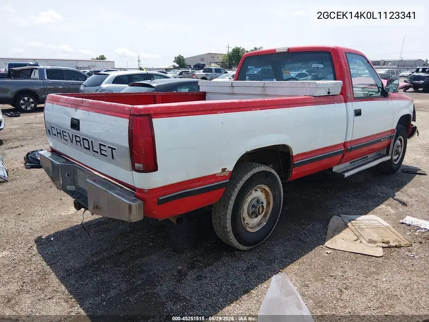 1990 Chevrolet Gmt-400 K1500 VIN: 2GCEK14K0L1123341 Lot: 45251515