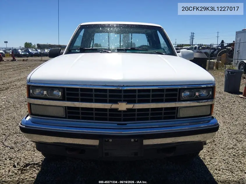 1990 Chevrolet Gmt-400 K2500 VIN: 2GCFK29K3L1227017 Lot: 45371334
