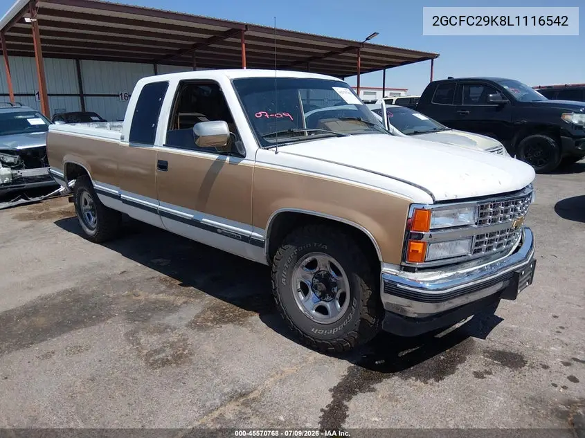 1990 Chevrolet Gmt-400 C2500 VIN: 2GCFC29K8L1116542 Lot: 45570768