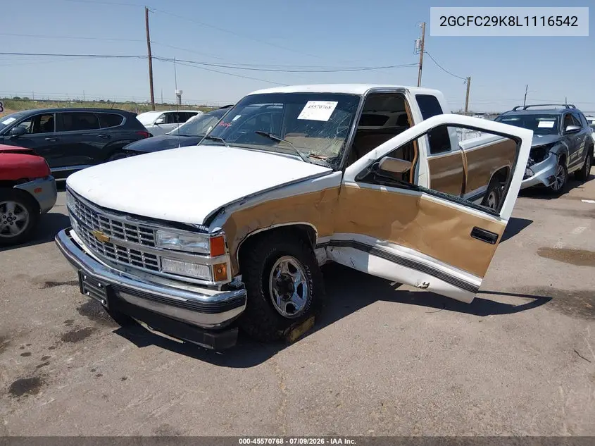 1990 Chevrolet Gmt-400 C2500 VIN: 2GCFC29K8L1116542 Lot: 45570768