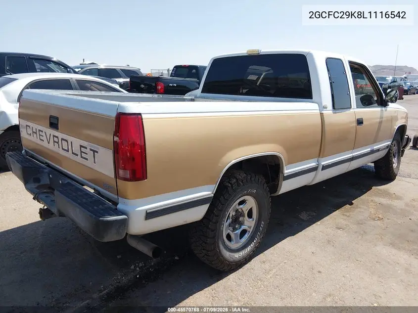 1990 Chevrolet Gmt-400 C2500 VIN: 2GCFC29K8L1116542 Lot: 45570768