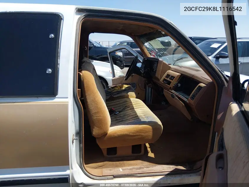 1990 Chevrolet Gmt-400 C2500 VIN: 2GCFC29K8L1116542 Lot: 45570768