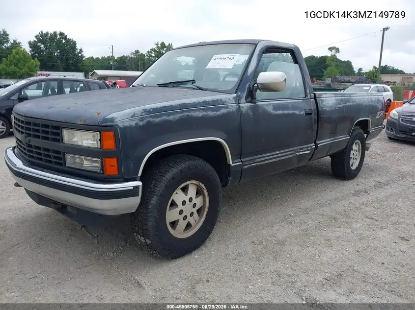1991 Chevrolet Gmt-400 K1500 VIN: 1GCDK14K3MZ149789 Lot: 45506765