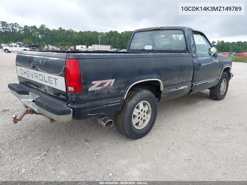 1991 Chevrolet Gmt-400 K1500 VIN: 1GCDK14K3MZ149789 Lot: 45506765