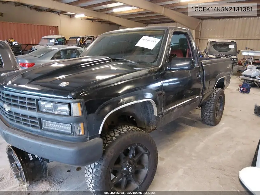 1992 Chevrolet Gmt-400 K1500 VIN: 1GCEK14K5NZ131381 Lot: 45166993