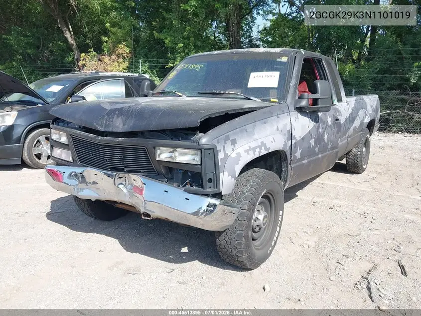1992 Chevrolet Gmt-400 K2500 VIN: 2GCGK29K3N1101019 Lot: 45513895