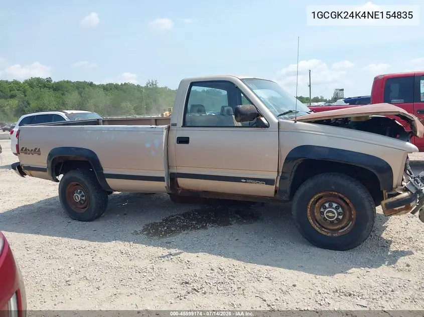 1992 Chevrolet Gmt-400 K2500 VIN: 1GCGK24K4NE154835 Lot: 45599174