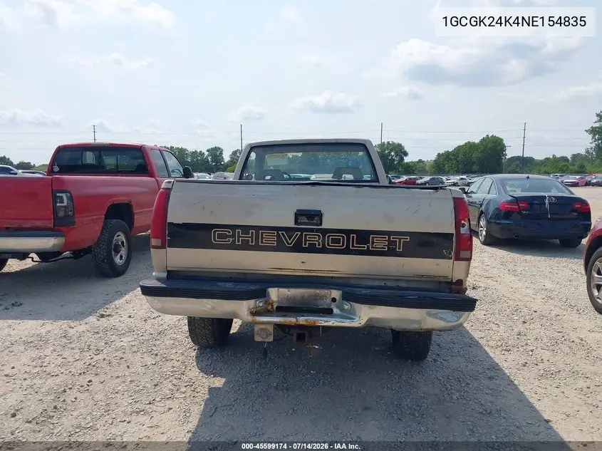 1992 Chevrolet Gmt-400 K2500 VIN: 1GCGK24K4NE154835 Lot: 45599174