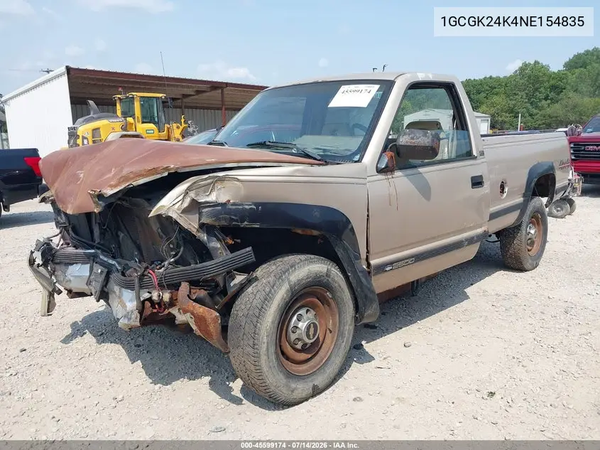 1992 Chevrolet Gmt-400 K2500 VIN: 1GCGK24K4NE154835 Lot: 45599174