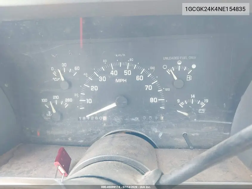 1992 Chevrolet Gmt-400 K2500 VIN: 1GCGK24K4NE154835 Lot: 45599174