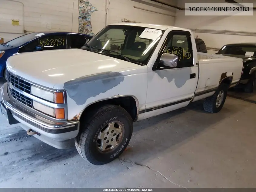1992 Chevrolet Gmt-400 K1500 VIN: 1GCEK14K0NE129383 Lot: 45633705