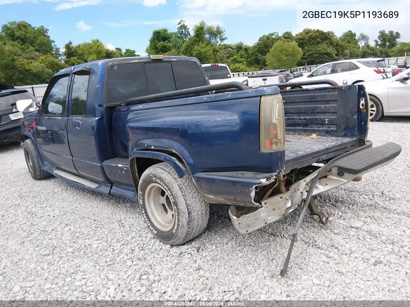 1993 Chevrolet Gmt-400 C1500 VIN: 2GBEC19K5P1193689 Lot: 45293567