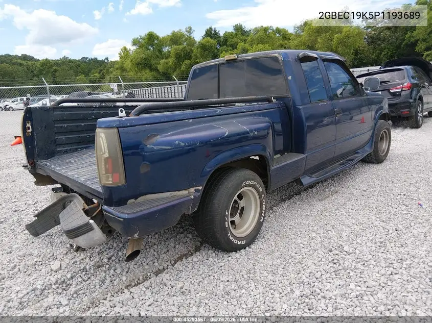 1993 Chevrolet Gmt-400 C1500 VIN: 2GBEC19K5P1193689 Lot: 45293567