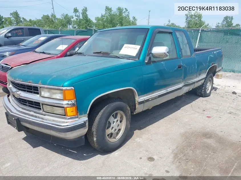 1994 Chevrolet Gmt-400 C1500 VIN: 2GCEC19K4R1183038 Lot: 45292510