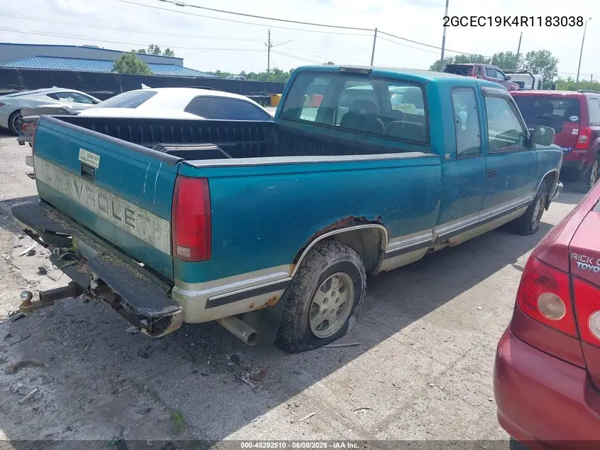 1994 Chevrolet Gmt-400 C1500 VIN: 2GCEC19K4R1183038 Lot: 45292510