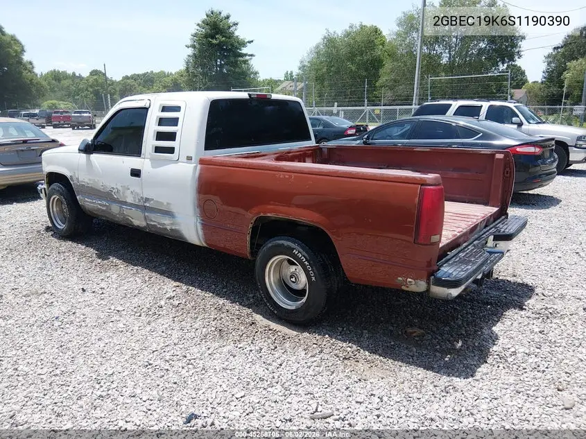 1995 Chevrolet Gmt-400 C1500 VIN: 2GBEC19K6S1190390 Lot: 45268705