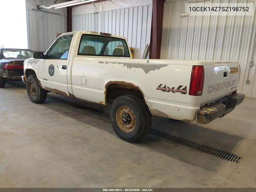 1995 Chevrolet Gmt-400 K1500 VIN: 1GCEK14Z7SZ198752 Lot: 45415913