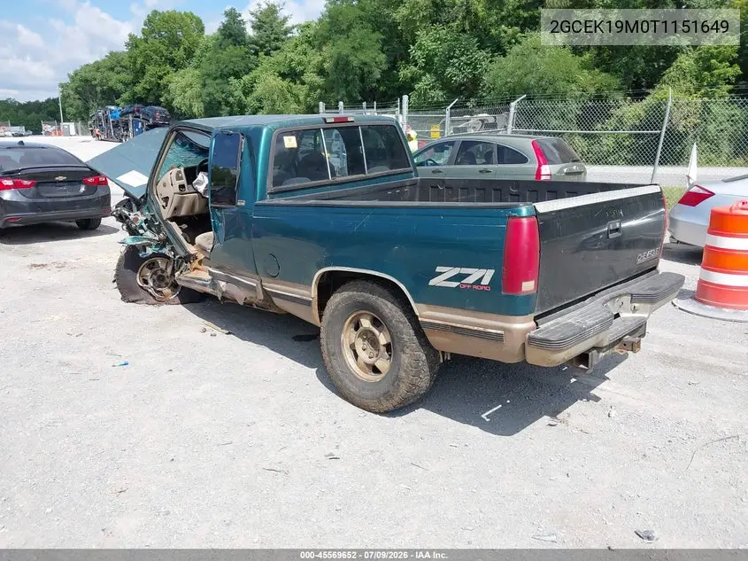 1996 Chevrolet Gmt-400 K1500 VIN: 2GCEK19M0T1151649 Lot: 45569652