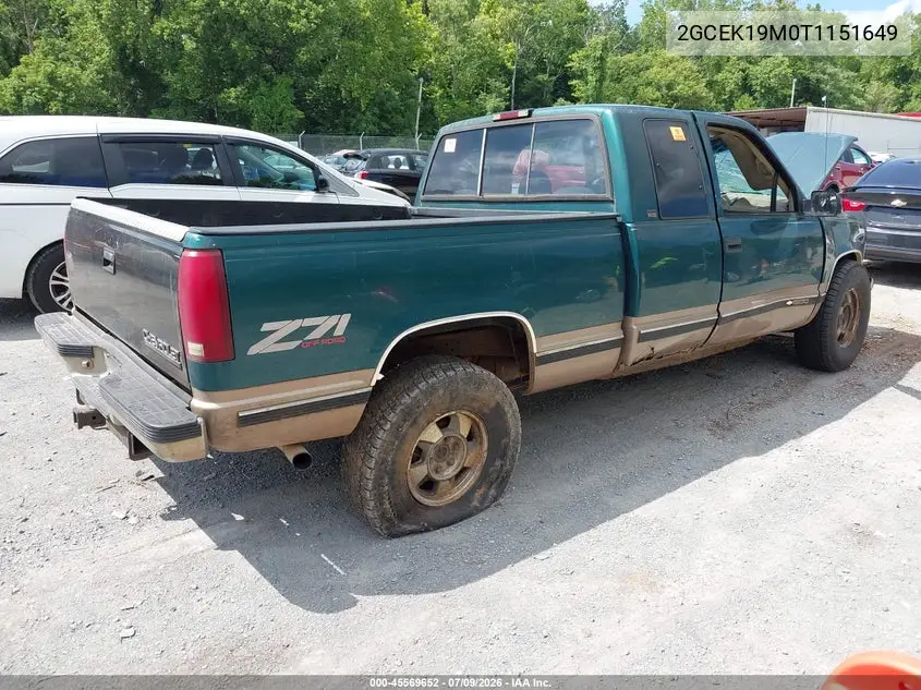 1996 Chevrolet Gmt-400 K1500 VIN: 2GCEK19M0T1151649 Lot: 45569652
