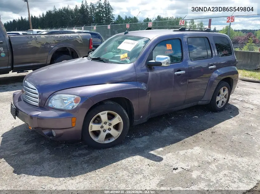 2006 Chevrolet Hhr Lt VIN: 3GNDA23D86S549804 Lot: 45166185