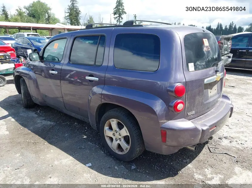 2006 Chevrolet Hhr Lt VIN: 3GNDA23D86S549804 Lot: 45166185