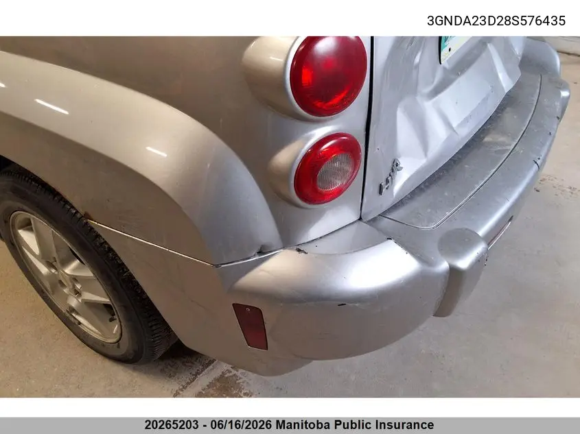 2008 Chevrolet Hhr Lt VIN: 3GNDA23D28S576435 Lot: 20265203