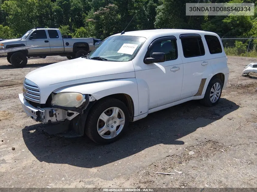 2008 Chevrolet Hhr Ls VIN: 3GNDA13D08S540334 Lot: 45292426