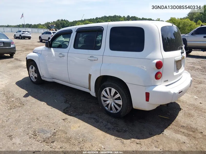 2008 Chevrolet Hhr Ls VIN: 3GNDA13D08S540334 Lot: 45292426