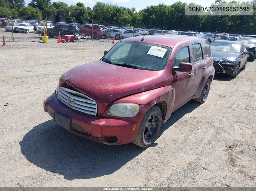 2008 Chevrolet Hhr Lt VIN: 3GNDA23D58S651595 Lot: 45618630