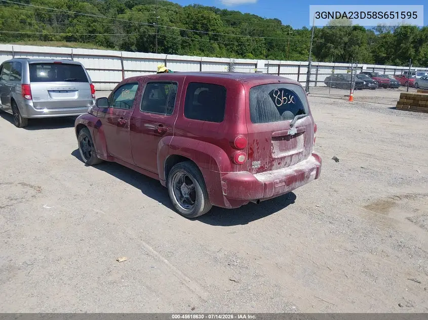 2008 Chevrolet Hhr Lt VIN: 3GNDA23D58S651595 Lot: 45618630