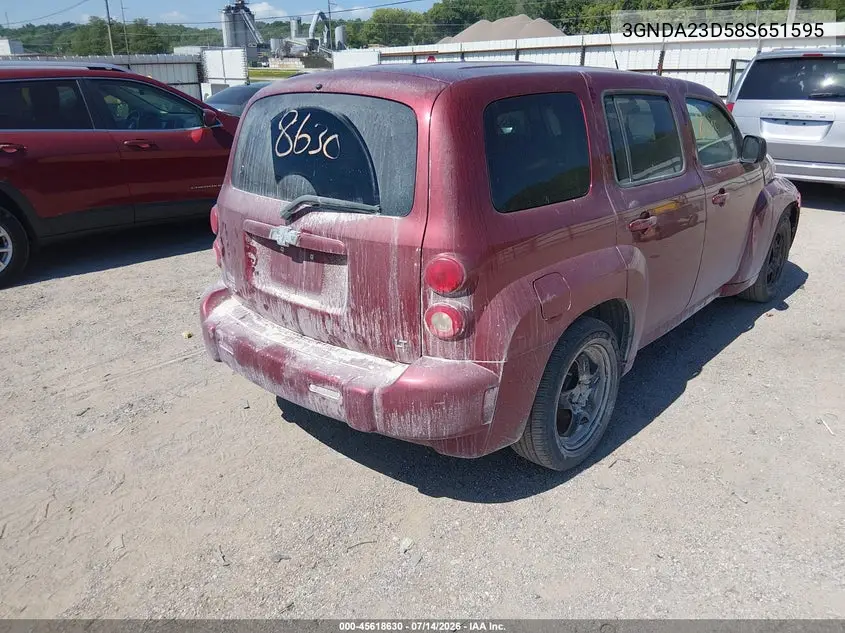 2008 Chevrolet Hhr Lt VIN: 3GNDA23D58S651595 Lot: 45618630
