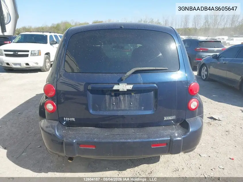 2010 Chevrolet Hhr Ls/Ls Panel VIN: 3GNBAADB4AS605647 Lot: 12604187