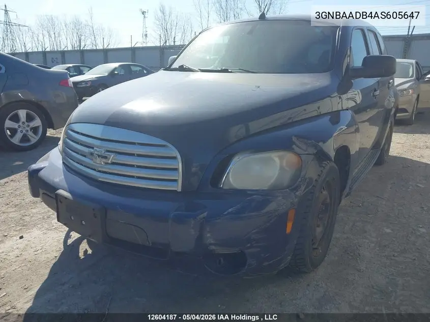 2010 Chevrolet Hhr Ls/Ls Panel VIN: 3GNBAADB4AS605647 Lot: 12604187