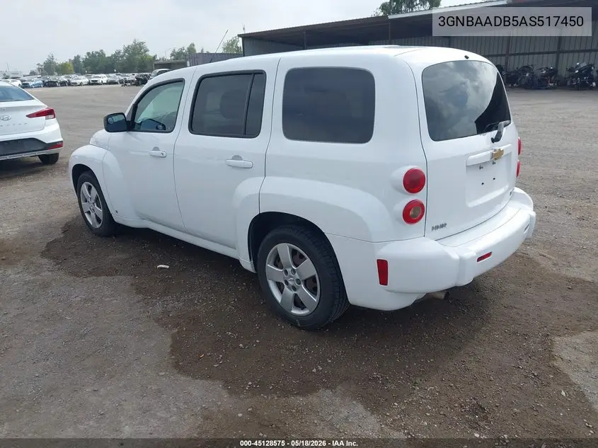 2010 Chevrolet Hhr Ls VIN: 3GNBAADB5AS517450 Lot: 45128575