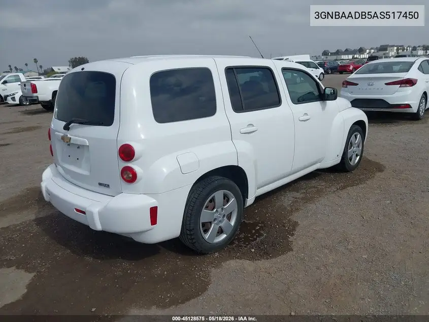 2010 Chevrolet Hhr Ls VIN: 3GNBAADB5AS517450 Lot: 45128575