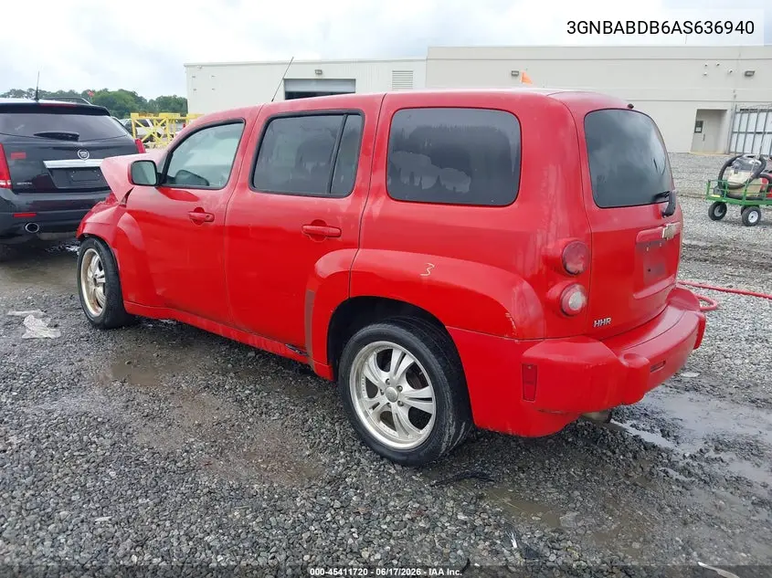 2010 Chevrolet Hhr Lt VIN: 3GNBABDB6AS636940 Lot: 45411720