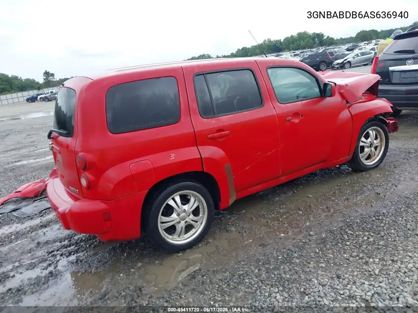2010 Chevrolet Hhr Lt VIN: 3GNBABDB6AS636940 Lot: 45411720