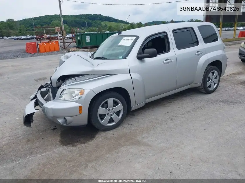 2010 Chevrolet Hhr Ls VIN: 3GNBAADB7AS540826 Lot: 45490930