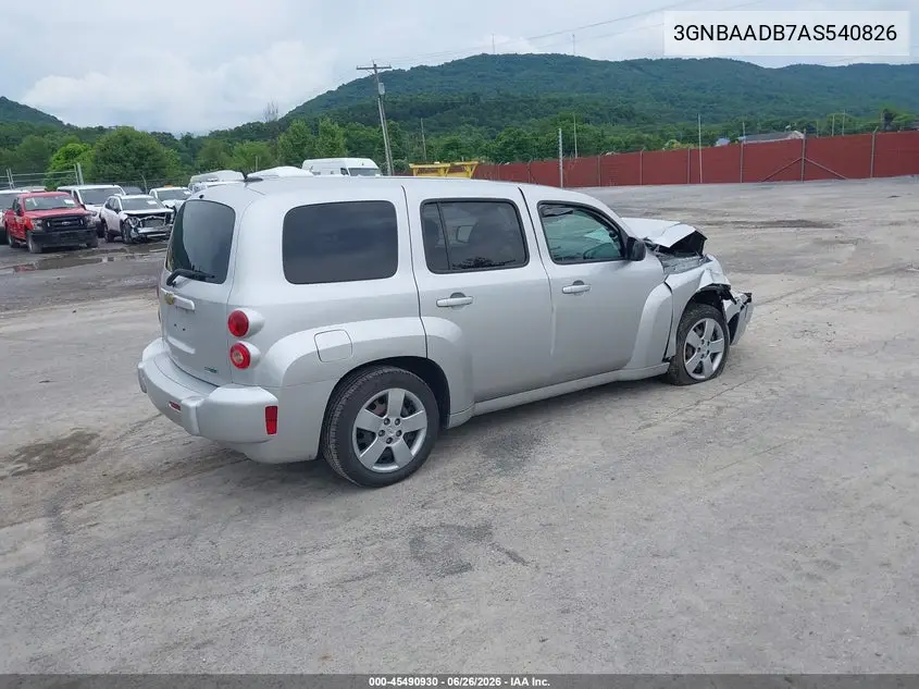 2010 Chevrolet Hhr Ls VIN: 3GNBAADB7AS540826 Lot: 45490930
