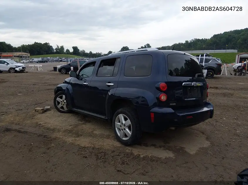 2010 Chevrolet Hhr Lt VIN: 3GNBABDB2AS604728 Lot: 45599988