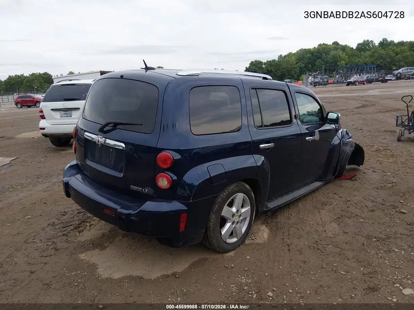 2010 Chevrolet Hhr Lt VIN: 3GNBABDB2AS604728 Lot: 45599988