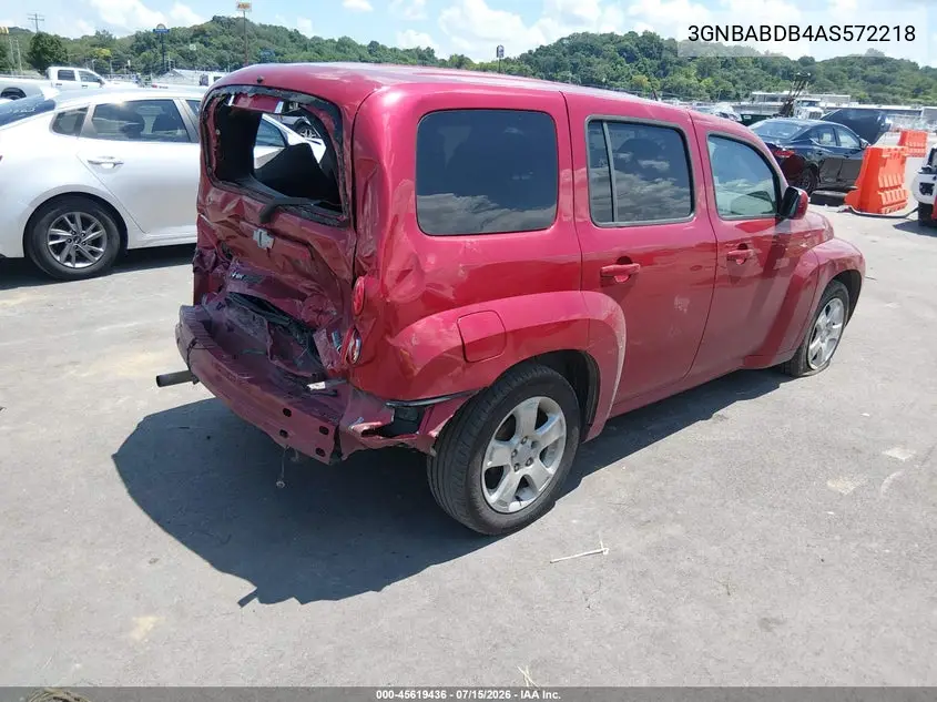 2010 Chevrolet Hhr Lt VIN: 3GNBABDB4AS572218 Lot: 45619436