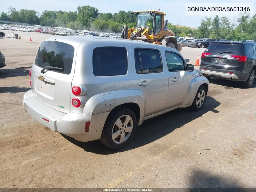 2010 Chevrolet Hhr Ls VIN: 3GNBAADB3AS601346 Lot: 45638392
