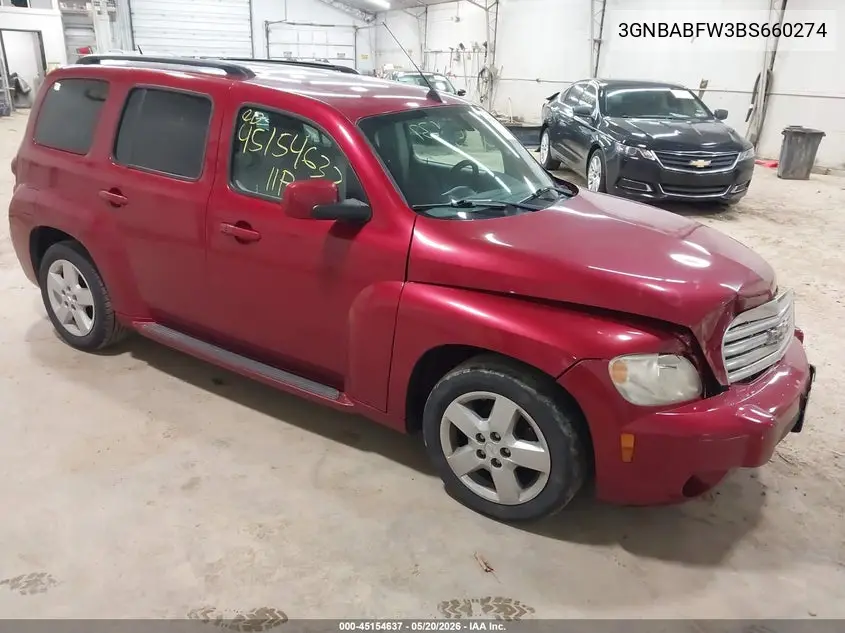2011 Chevrolet Hhr Lt VIN: 3GNBABFW3BS660274 Lot: 45154637