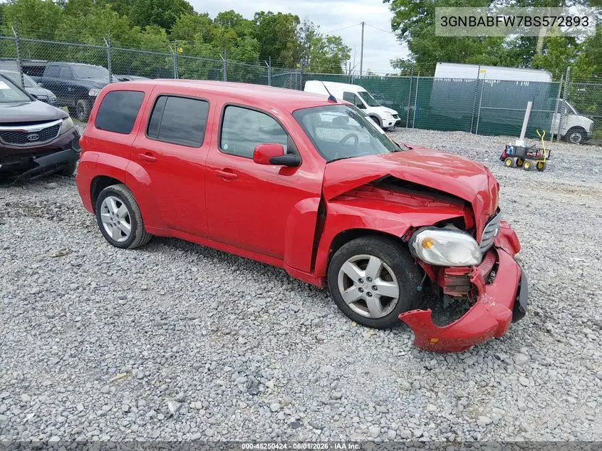 2011 Chevrolet Hhr Lt VIN: 3GNBABFW7BS572893 Lot: 45250424
